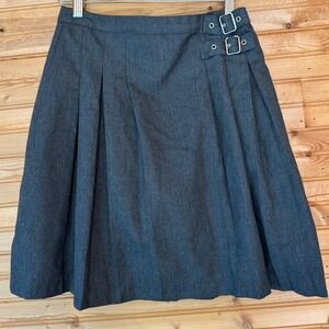 Uniform Skirt Pleated Kilt A-Line Grey Silver Buckles Age 12 Next School